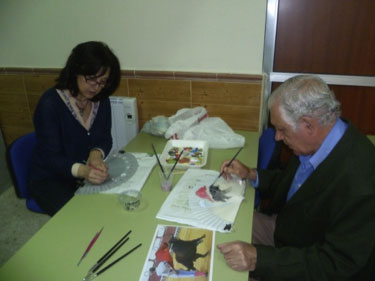 Painting on fans